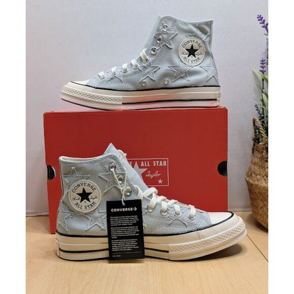 Converse Chuck 70 Archive Stars Rainwashed Grey Unisex High Top Sneakers NIB - Picture 8 of 14